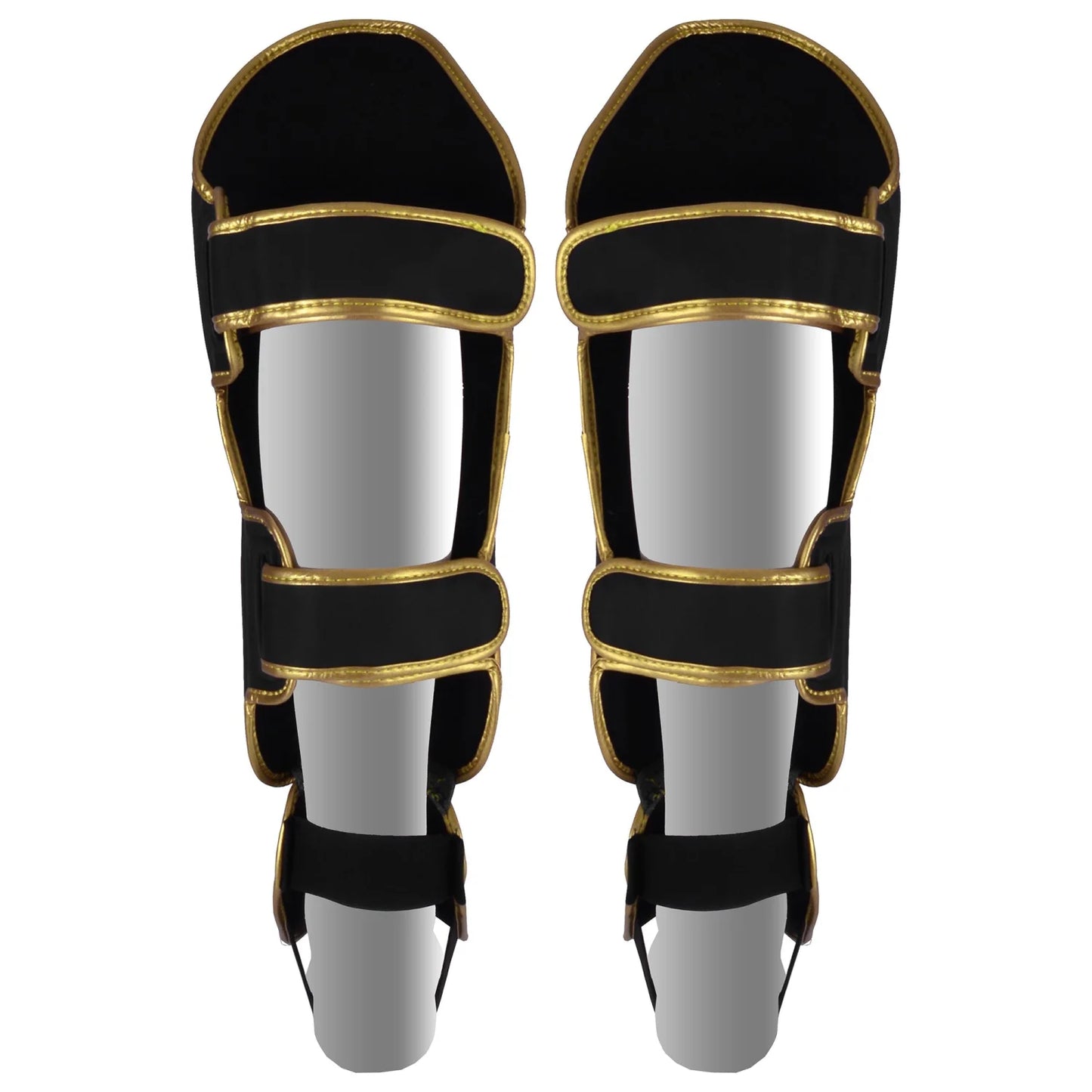MAR-148G | Black & Gold Kickboxing/Thai Boxing Shin & Instep Guards - Pads