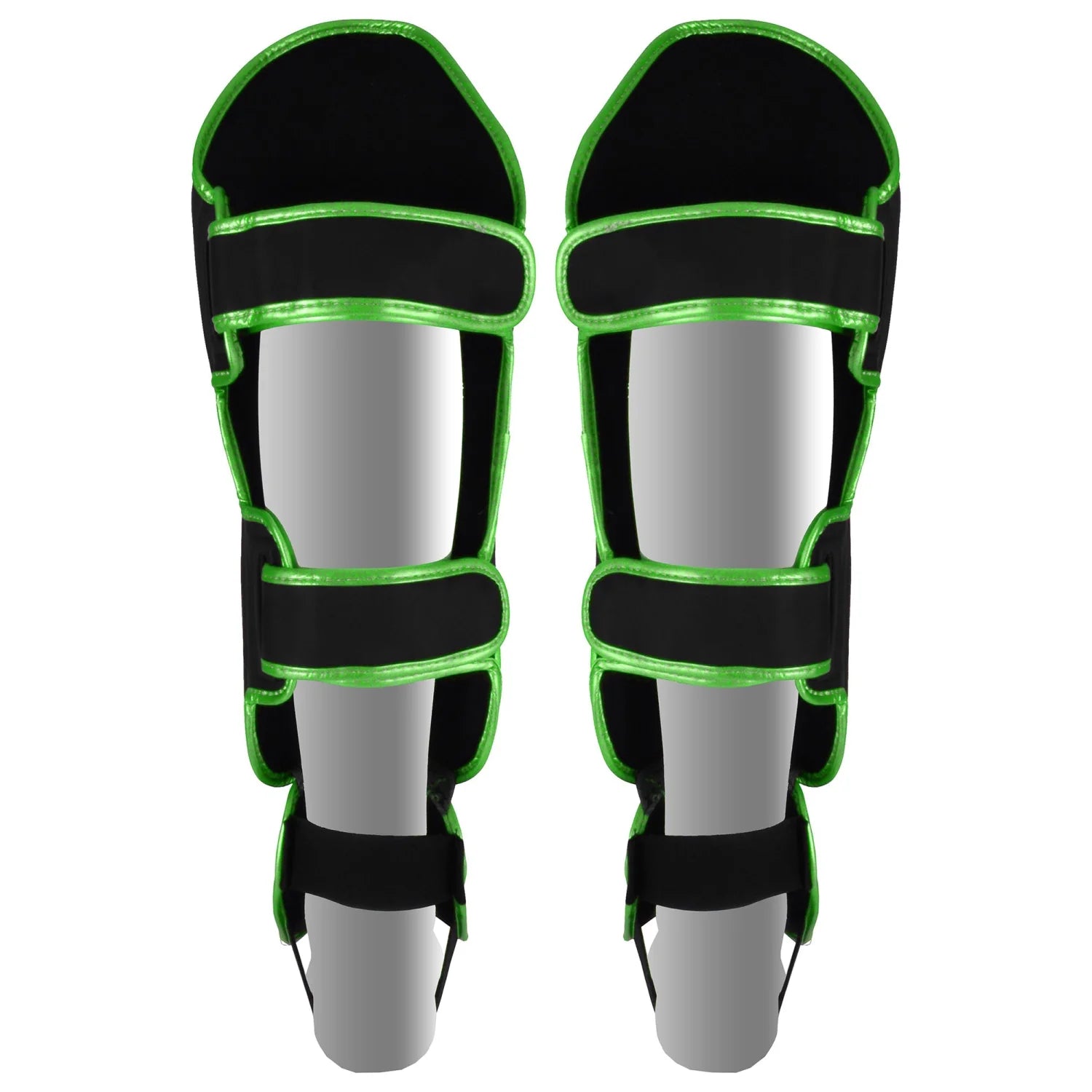 MAR-148H | Black & Green Kickboxing/Thai Boxing Shin & Instep Guards - Pads