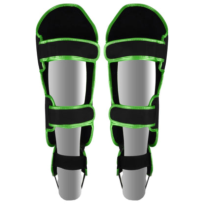 MAR-148H | Black & Green Kickboxing/Thai Boxing Shin & Instep Guards - Pads