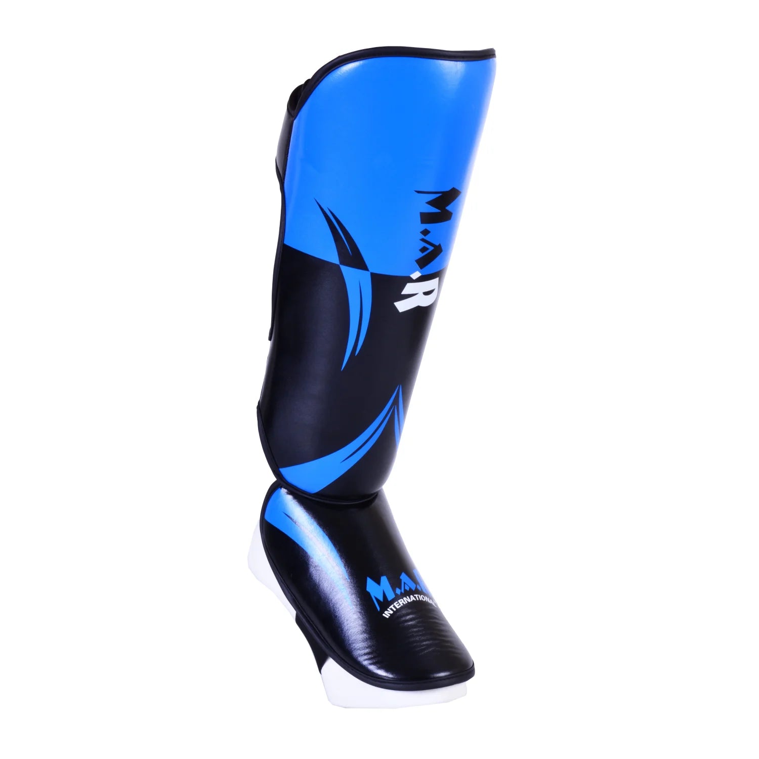 MAR-148J | Blue Shin & Instep Guards Lightweight Microfiber Leather Pads - Pads