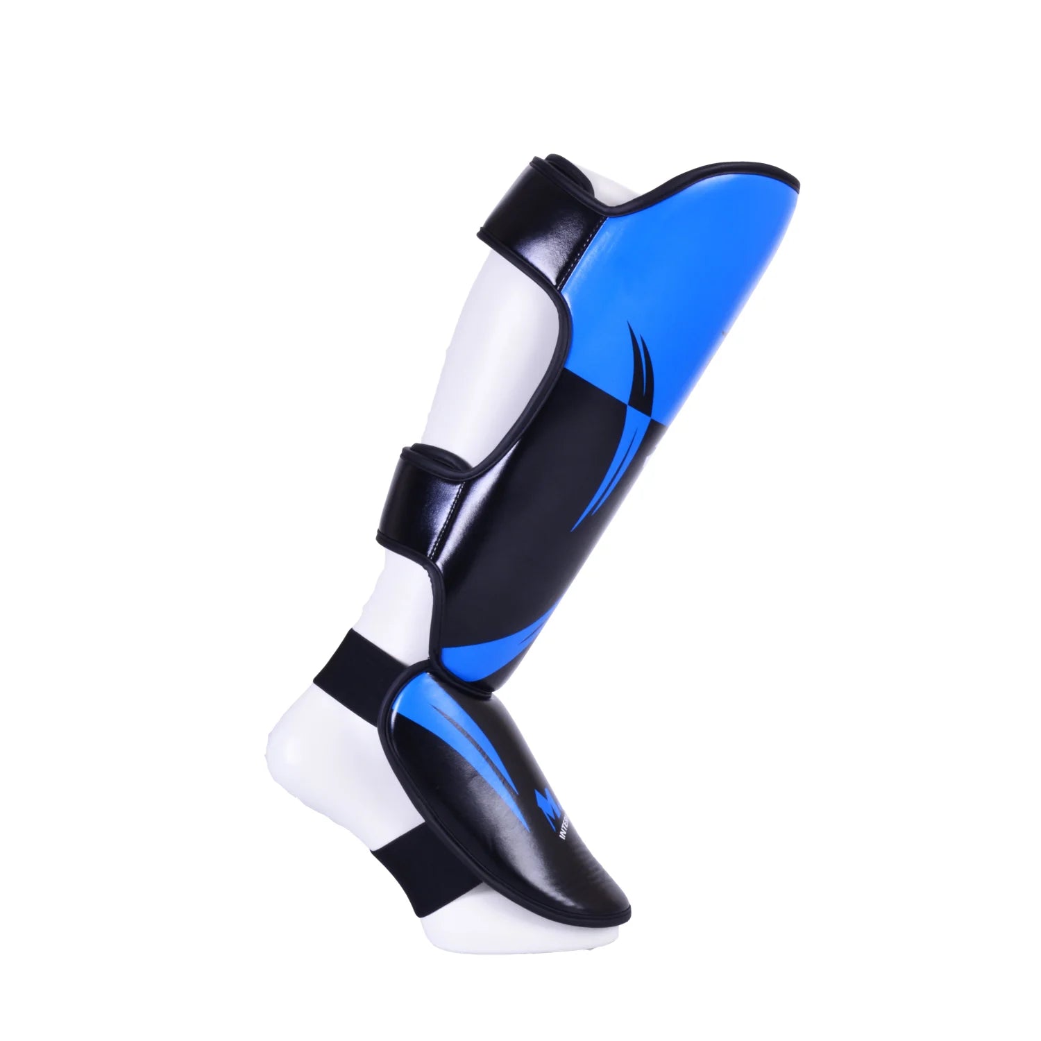 MAR-148J | Blue Shin & Instep Guards Lightweight Microfiber Leather Pads - Pads