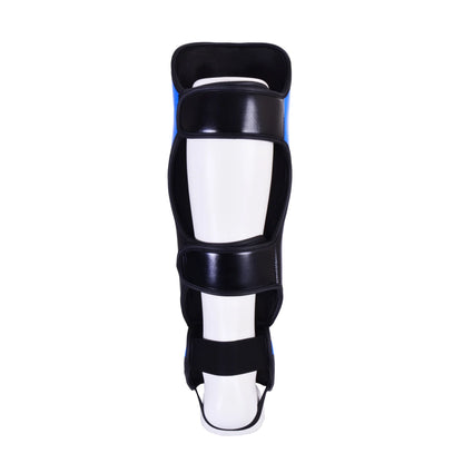 MAR-148J | Blue Shin & Instep Guards Lightweight Microfiber Leather Pads - Pads