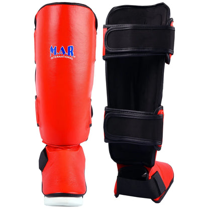 MAR-149A | Kickboxing & Thai boxing Genuine Leather Shin & Instep Guards - Pads