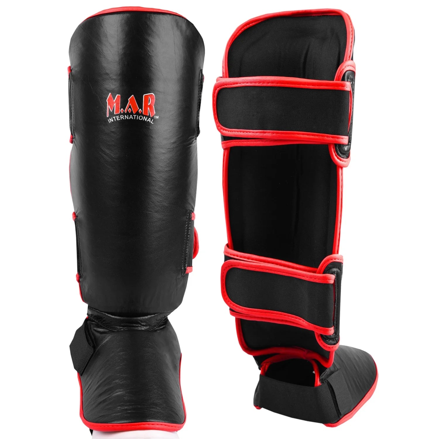 MAR-149B | Kickboxing & Thai boxing Genuine Leather Shin & Instep Guards - Pads