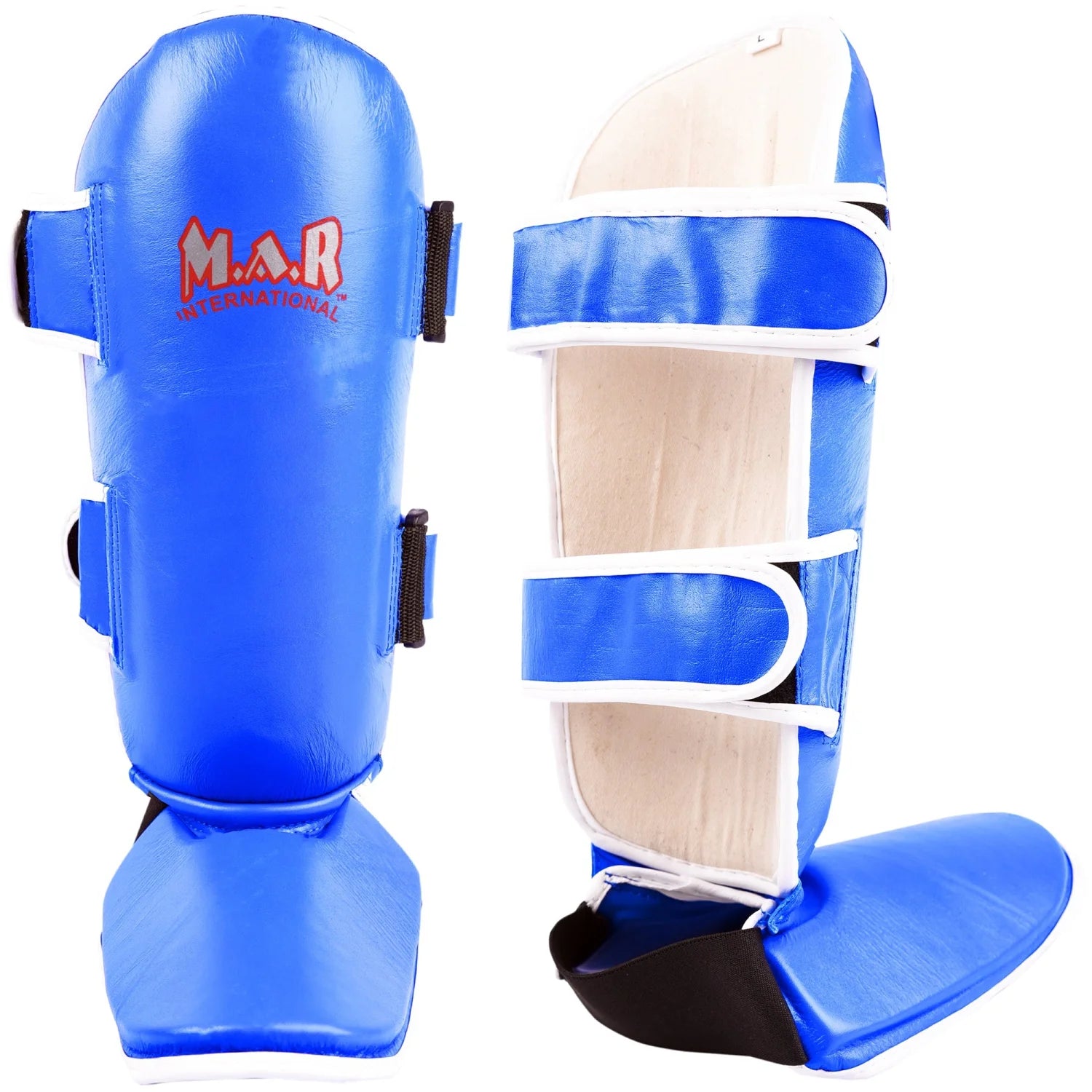 MAR-149C | Kickboxing & Thai-boxing Genuine Leather Shin & Instep Guards - Pads