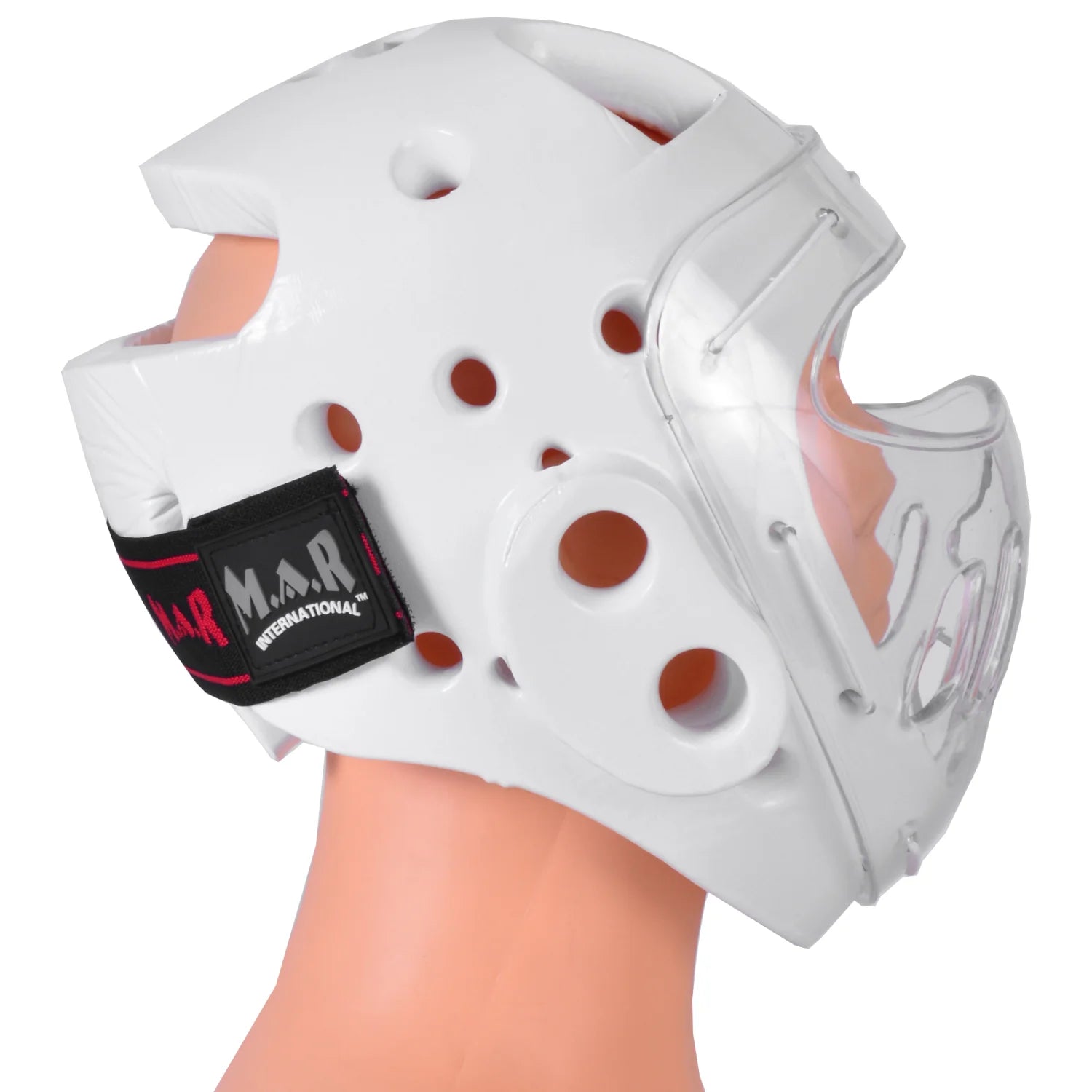 MAR-160F | WKF Style Karate White Head Guard with Mask - Head Guard