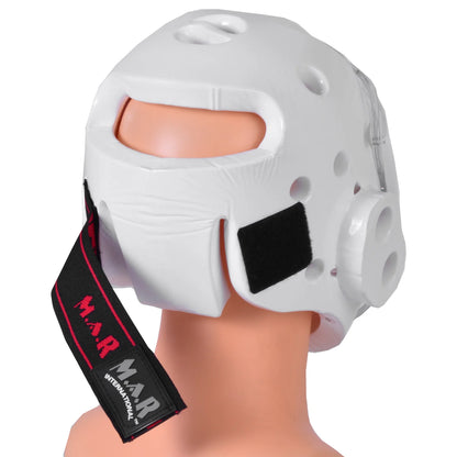 MAR-160F | WKF Style Karate White Head Guard with Mask - Head Guard