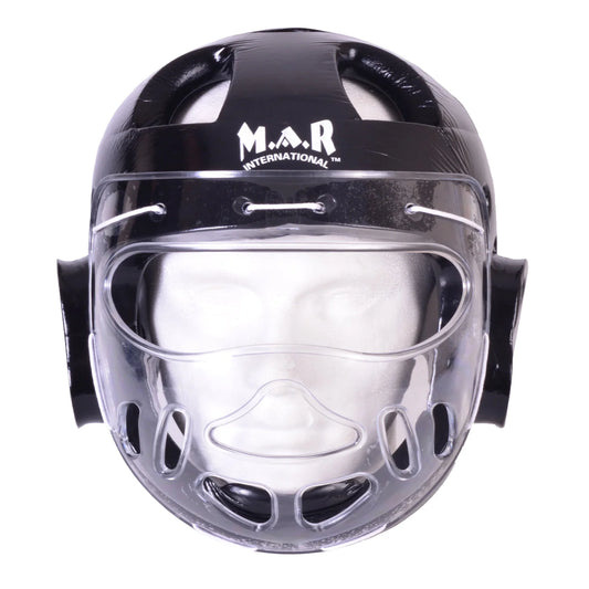 MAR-160I | WKF Style Karate Black Head Guard with Mask - Head Guard