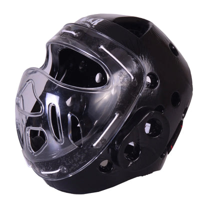 MAR-160I | WKF Style Karate Black Head Guard with Mask - Head Guard