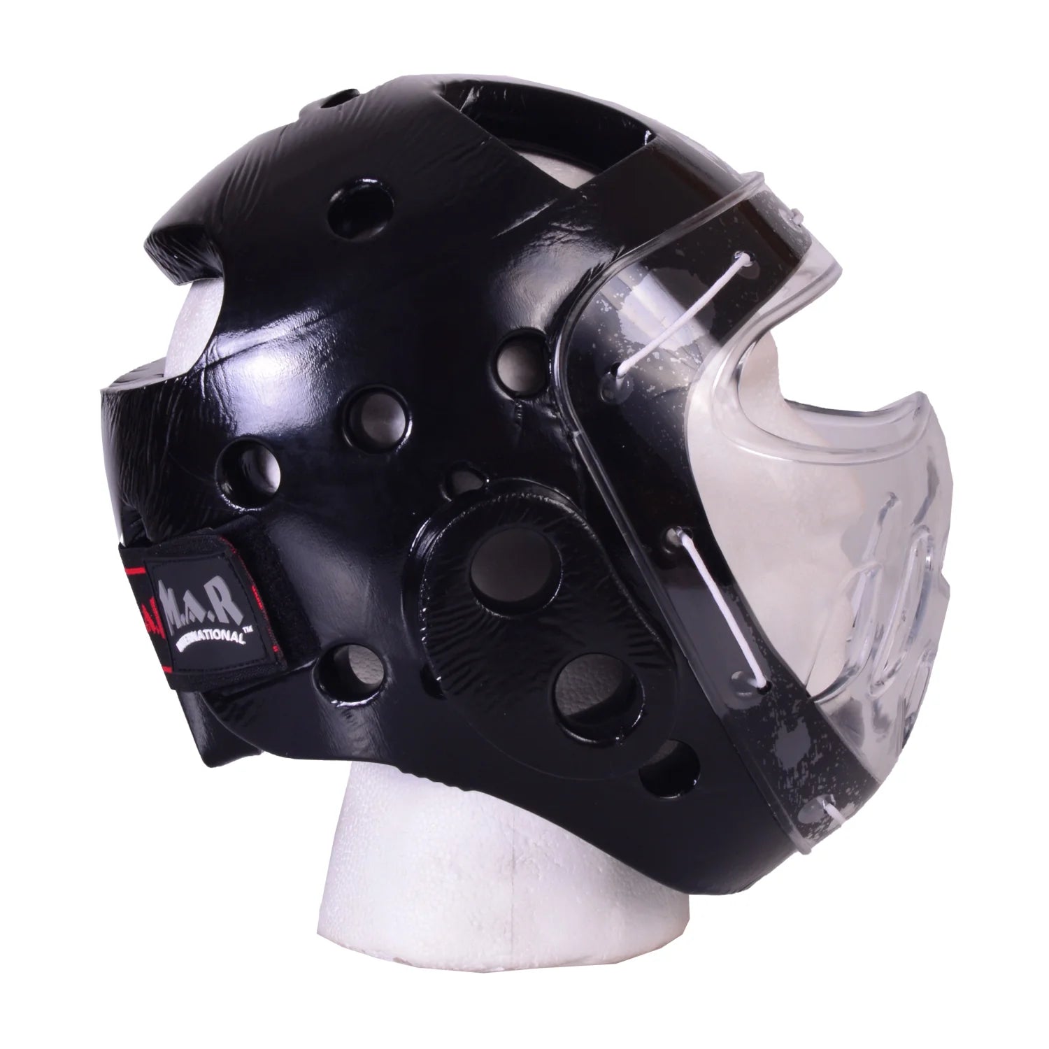 MAR-160I | WKF Style Karate Black Head Guard with Mask - Head Guard
