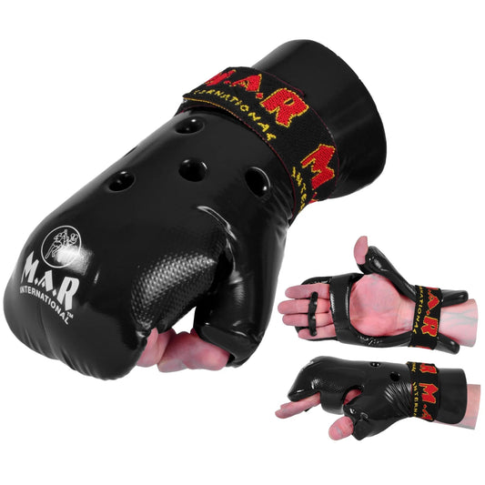 MAR-161B | Black Dipped Foam Martial Arts Punching Gloves - Gloves