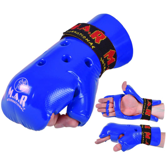 MAR-161C | Blue Dipped Foam Martial Arts Punching Gloves - Gloves