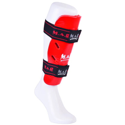 MAR-162A | Red Dipped Foam Martial Arts Shin Guard - Pads