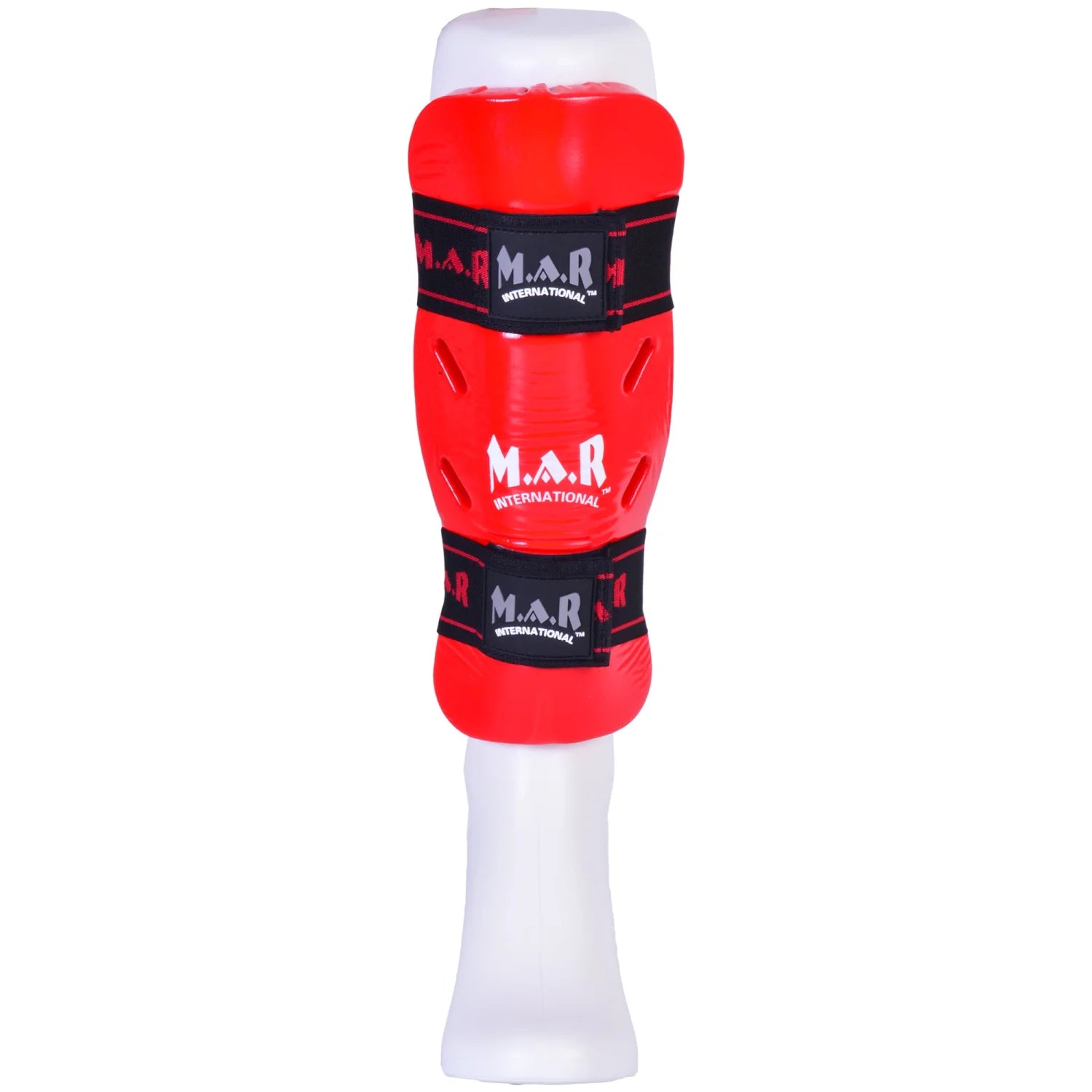 MAR-162A | Red Dipped Foam Martial Arts Shin Guard - Pads