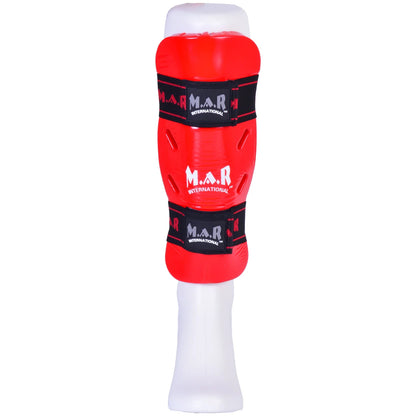 MAR-162A | Red Dipped Foam Martial Arts Shin Guard - Pads