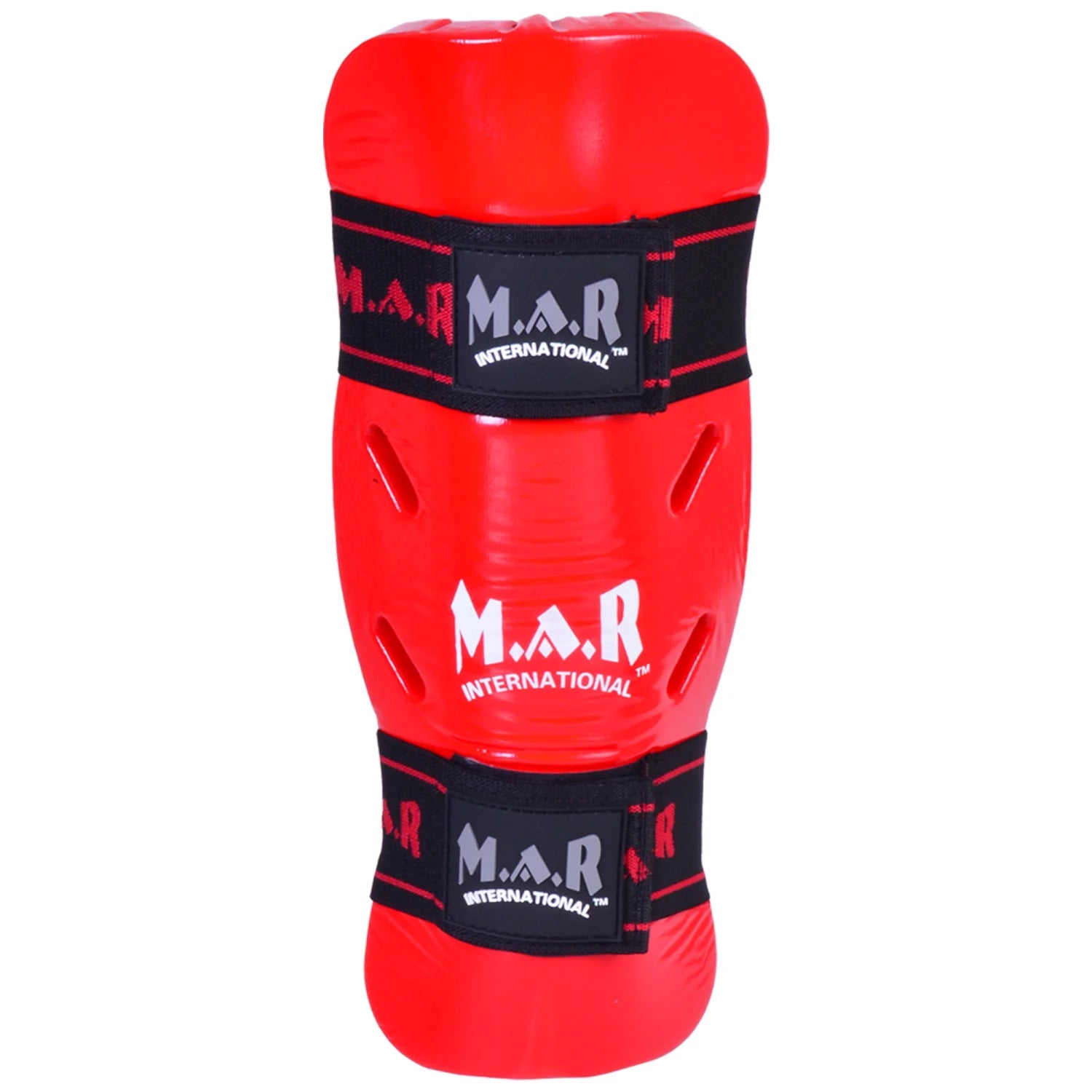 MAR-162A | Red Dipped Foam Martial Arts Shin Guard - Pads