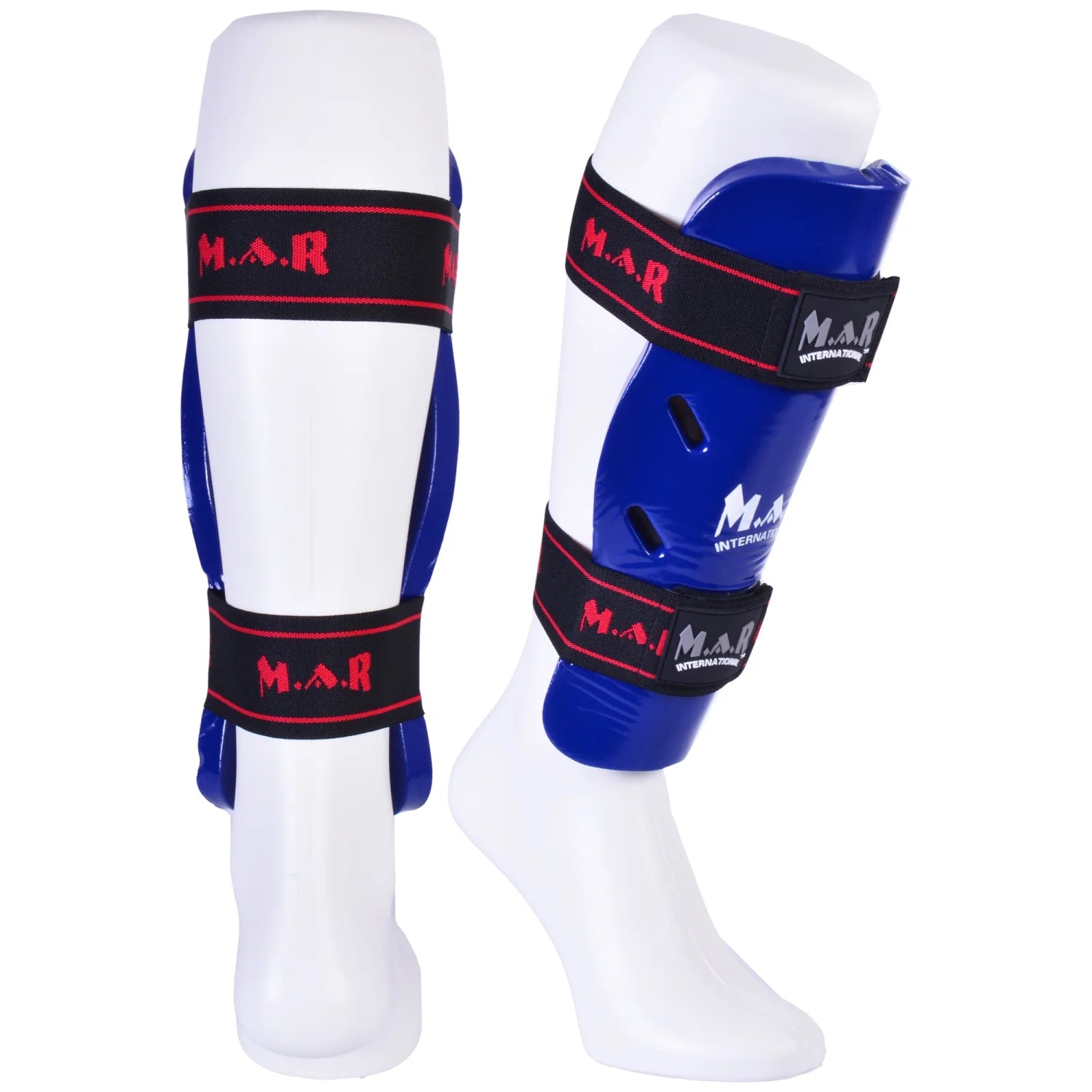 MAR-162C | Blue Dipped Foam Martial Arts Shin Guard - Pads