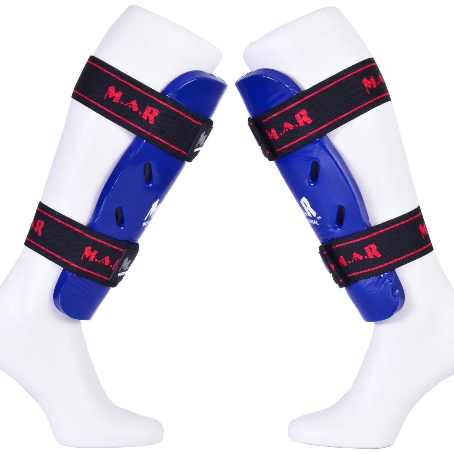 MAR-162C | Blue Dipped Foam Martial Arts Shin Guard - Pads