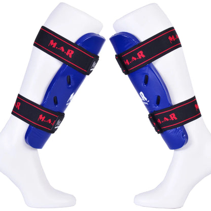 MAR-162C | Blue Dipped Foam Martial Arts Shin Guard - Pads