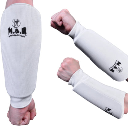MAR-169A | White Elasticated Fabric Arm Guard For Arm Protection - Small Accessories