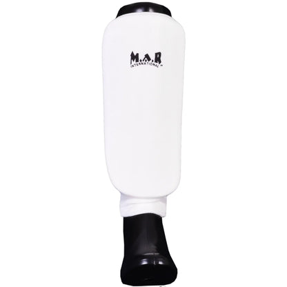 MAR-170A | White Elasticated Fabric Shin Guard For Shin Protection - Small Accessories