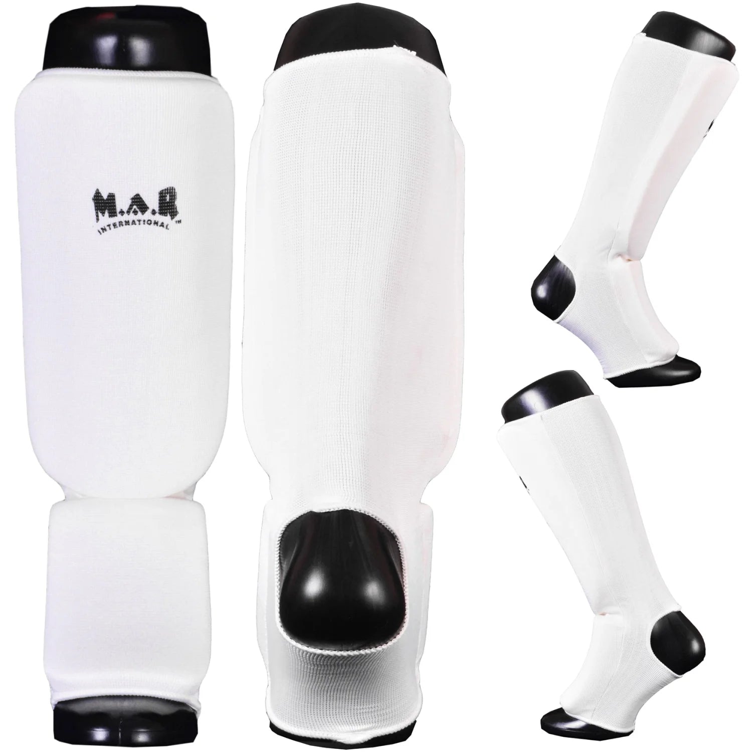 MAR-171A | White Elasticated Fabric Shin & Instep Guard - Small Accessories