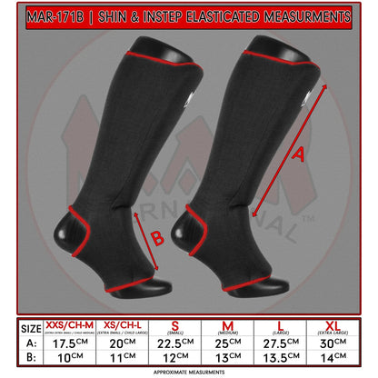MAR-171B | Black Elasticated Fabric Shin & Instep Guard - Small Accessories