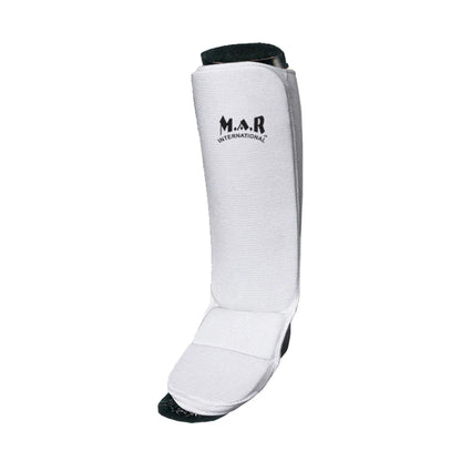 MAR-172A | White MMA Elasticated Fabric Shin & Instep Guard - Small Accessories