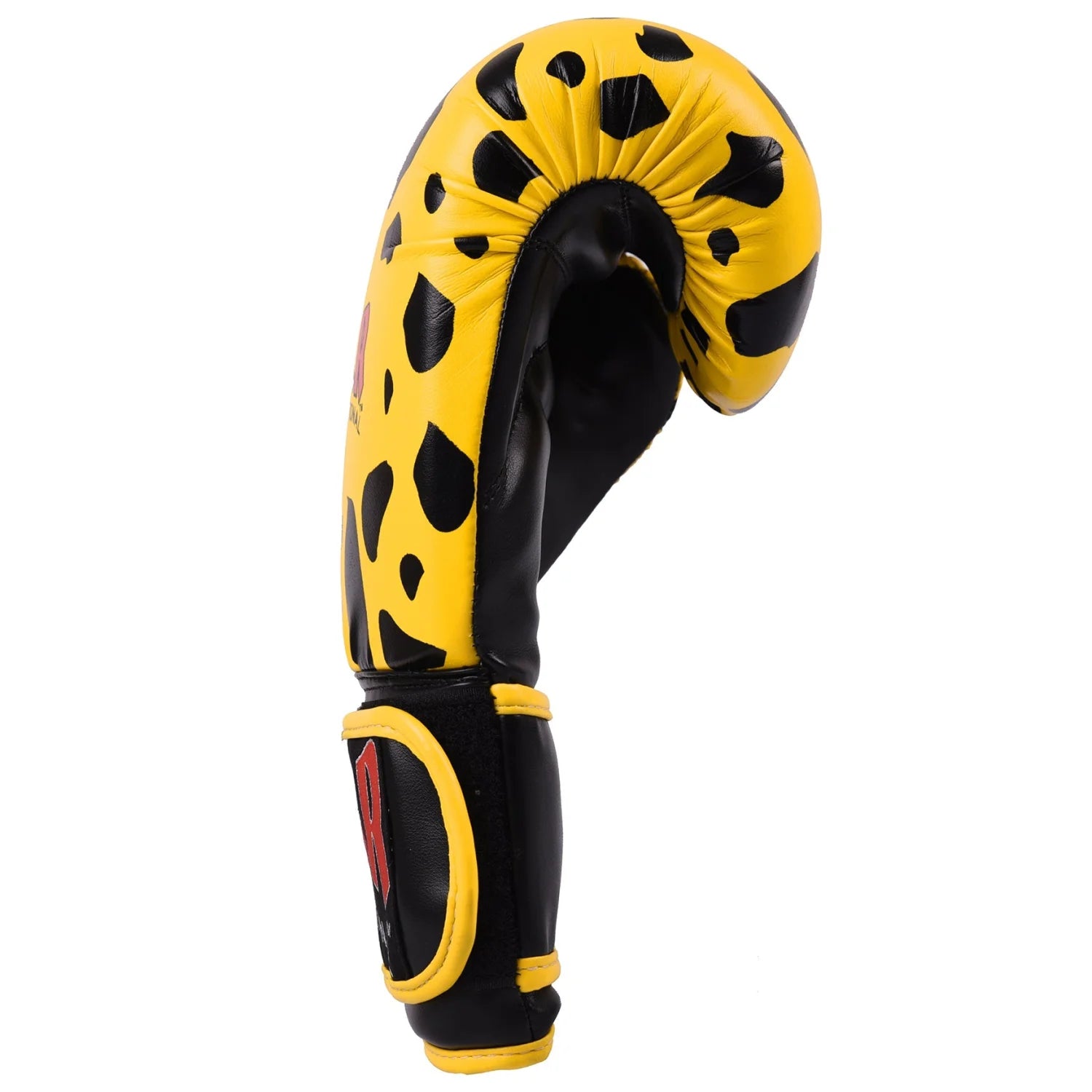 MAR-181 | Black/Yellow Leopard Print Boxing/Kickboxing Gloves for Kids - Gloves