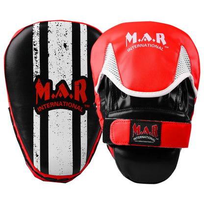 MAR-195B | Red & Black Small Pro Curved Focus Mitts - Focus Mitts