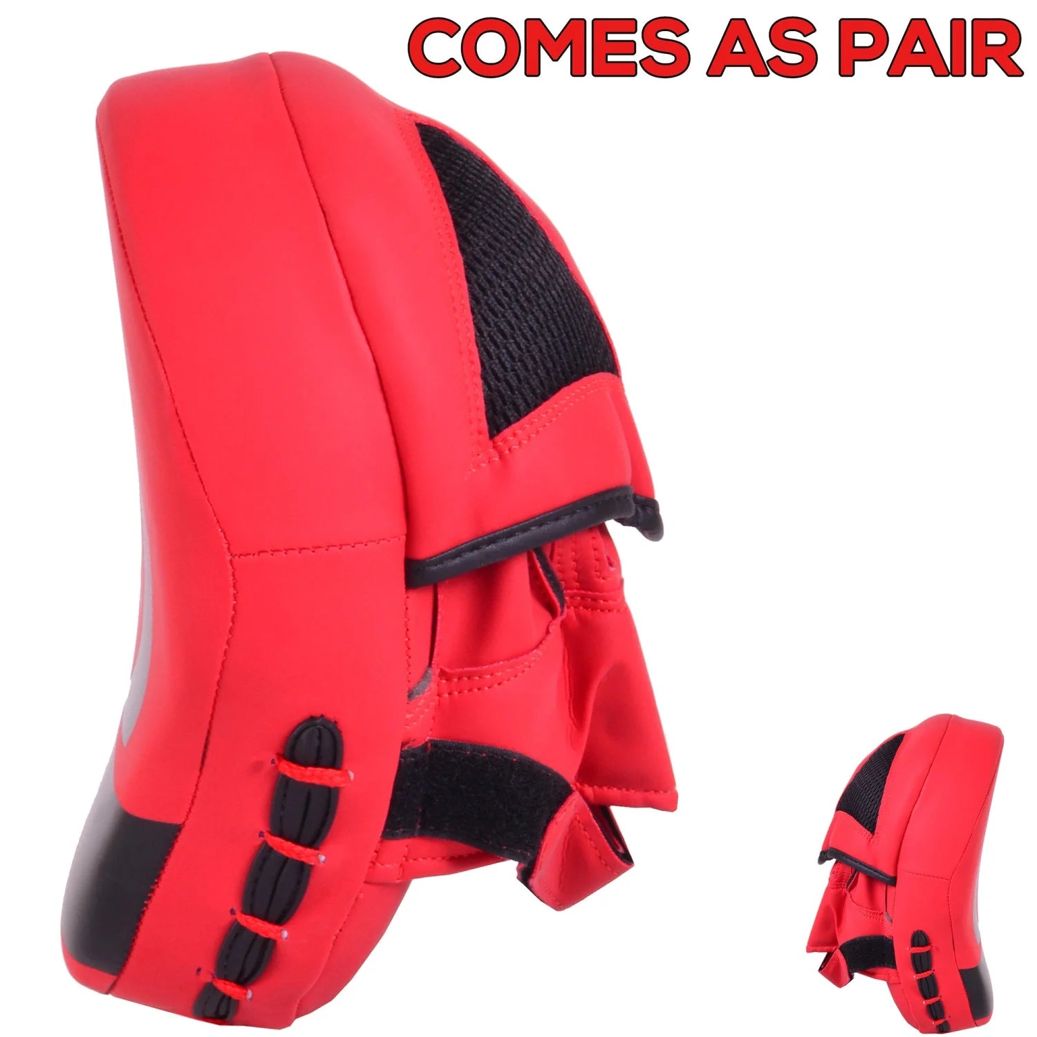 MAR-195E | Red Hybrid Curved Focus Mitts - Focus Mitts