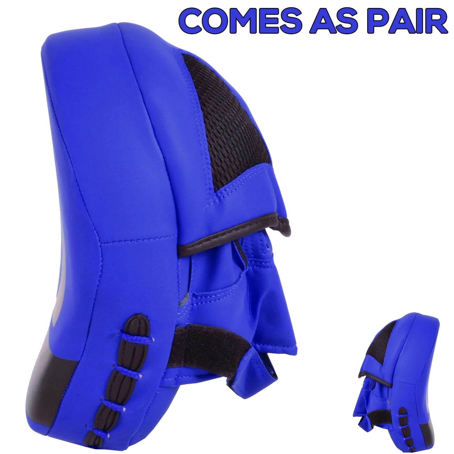 MAR-195F | Blue Hybrid Curved Focus Mitts - Focus Mitts