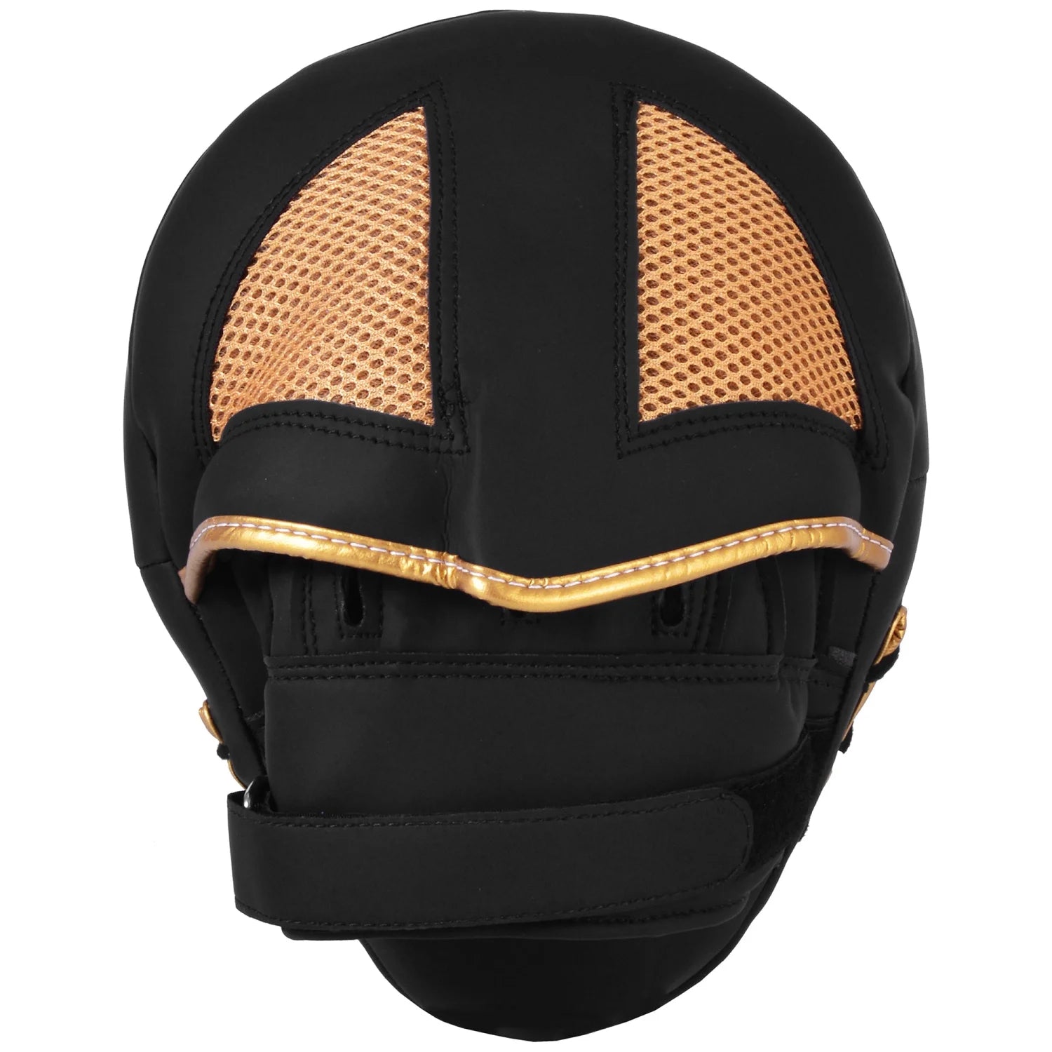 MAR-195G | Black & Gold Hybrid Curved Focus Mitts - Focus Mitts