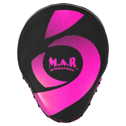 MAR-195I | Black & Pink Hybrid Curved Focus Mitts - Focus Mitts
