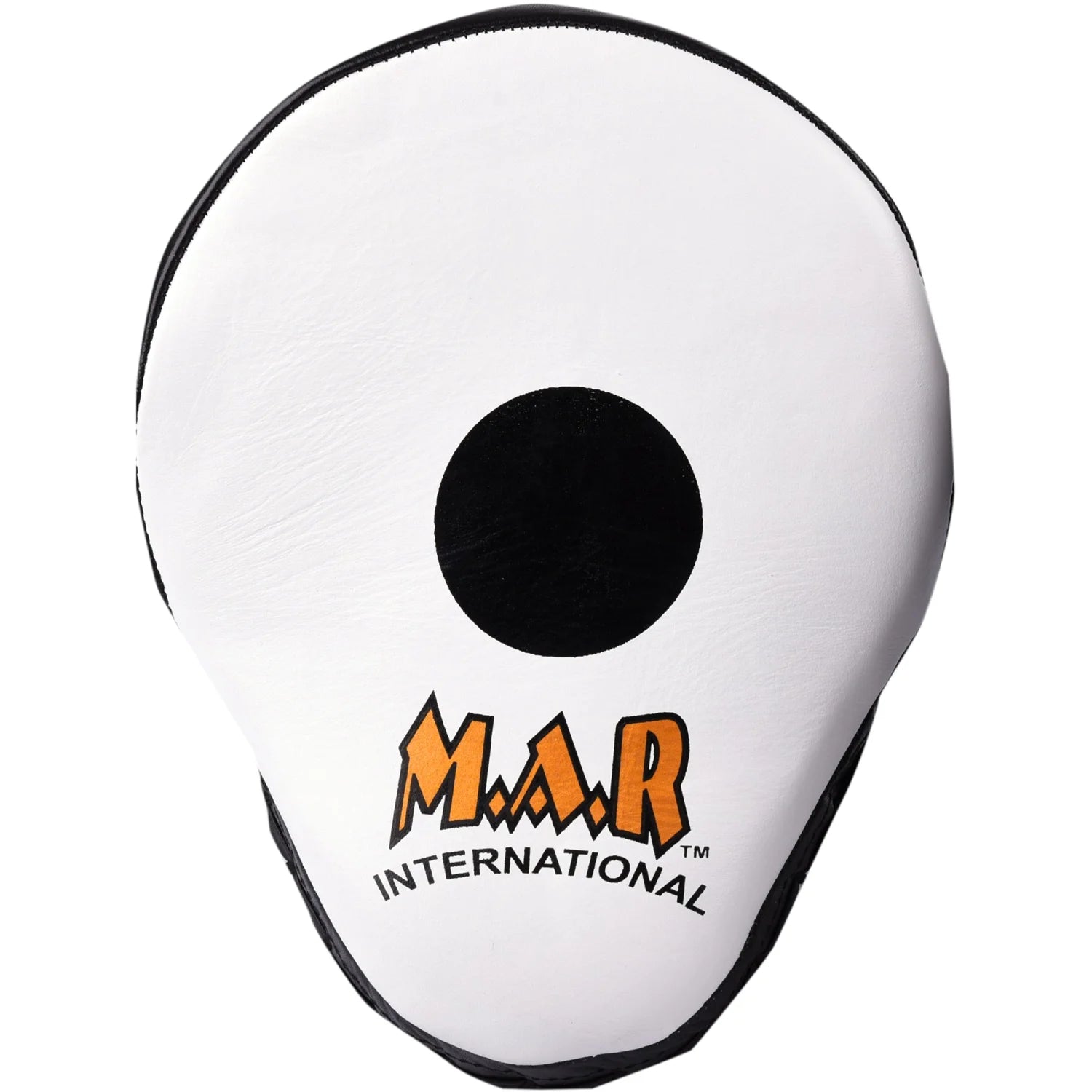MAR-197 | Black + White Genuine Leather Focus Mitts - Focus Mitts