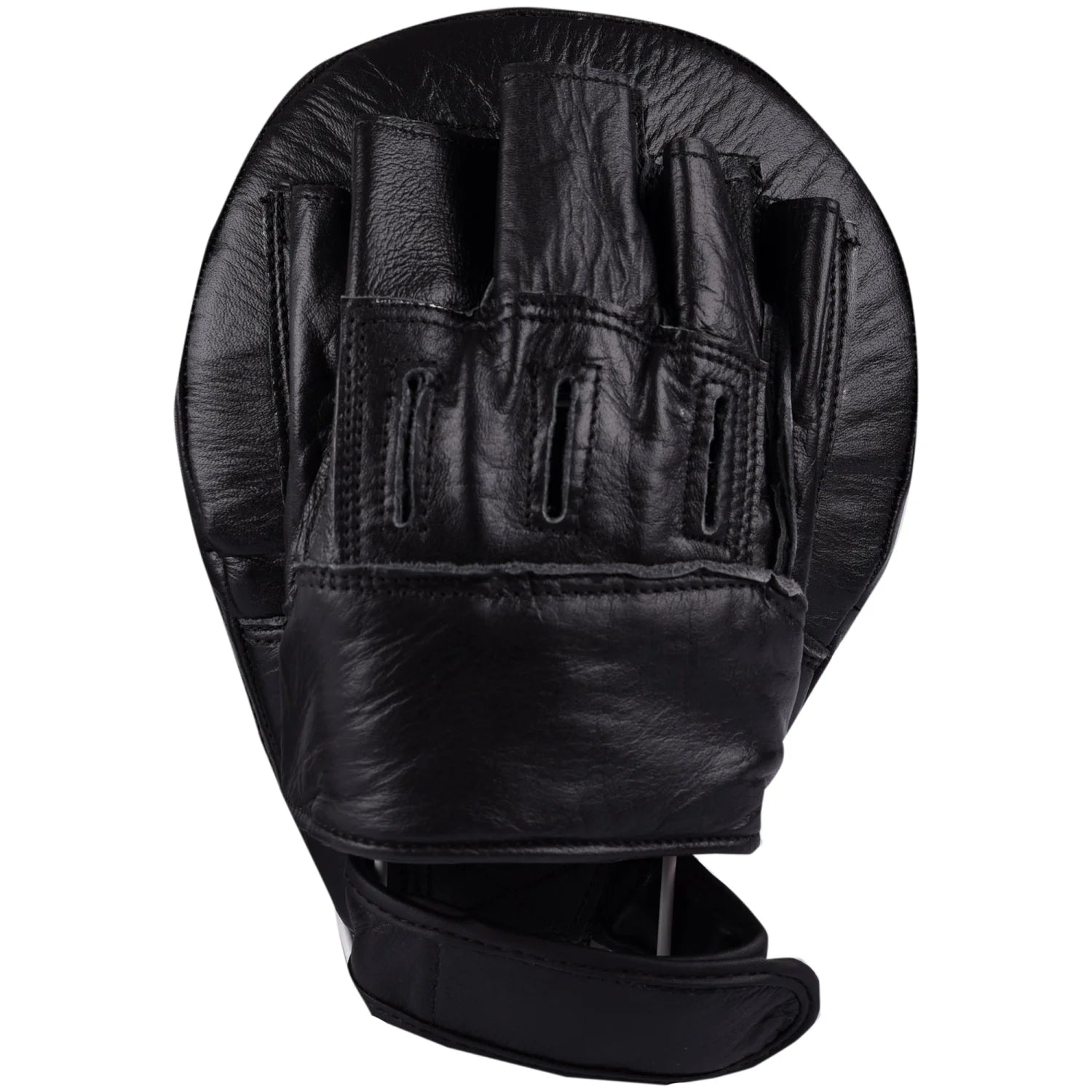 MAR-197 | Black + White Genuine Leather Focus Mitts - Focus Mitts