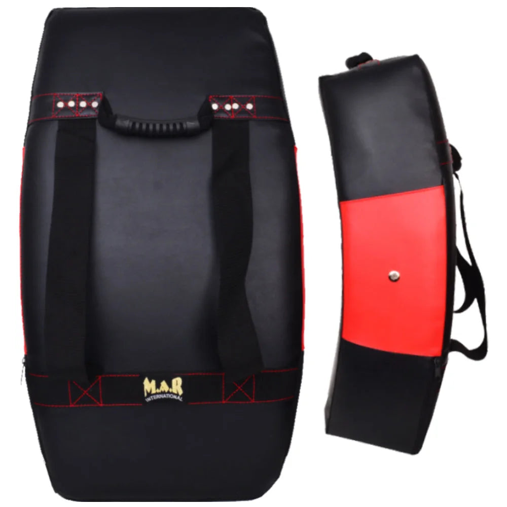 MAR-208F | Black + Red Jumbo Curved Strike Shield - Striking Pads