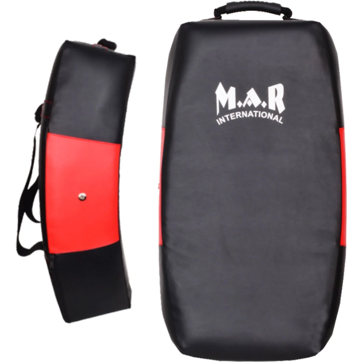 MAR-208F | Black + Red Jumbo Curved Strike Shield - Striking Pads