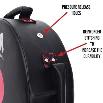 MAR-208G | Black + Red Heavy Duty Circle Round Striking Shield - Striking Pads