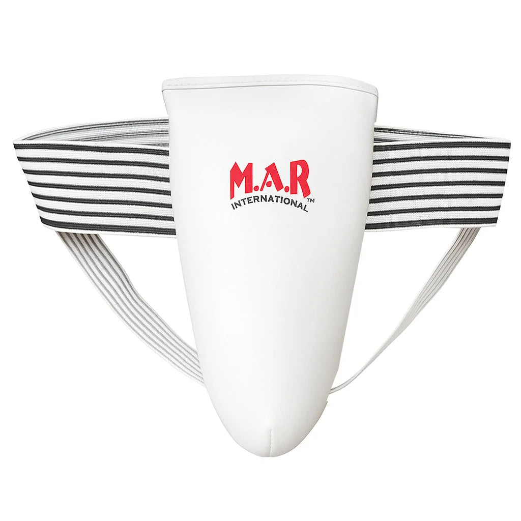 MAR 210E | Male Elasticated PU Groin Guard Wholesale / Child Large / White/Black Small Accessories