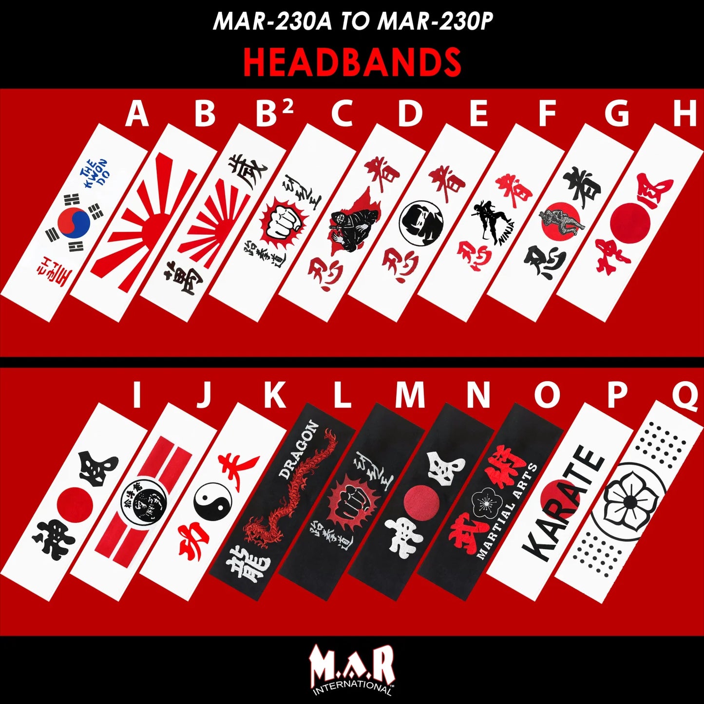 MAR-230 | White Headband (15+ Variations) - Small Accessories