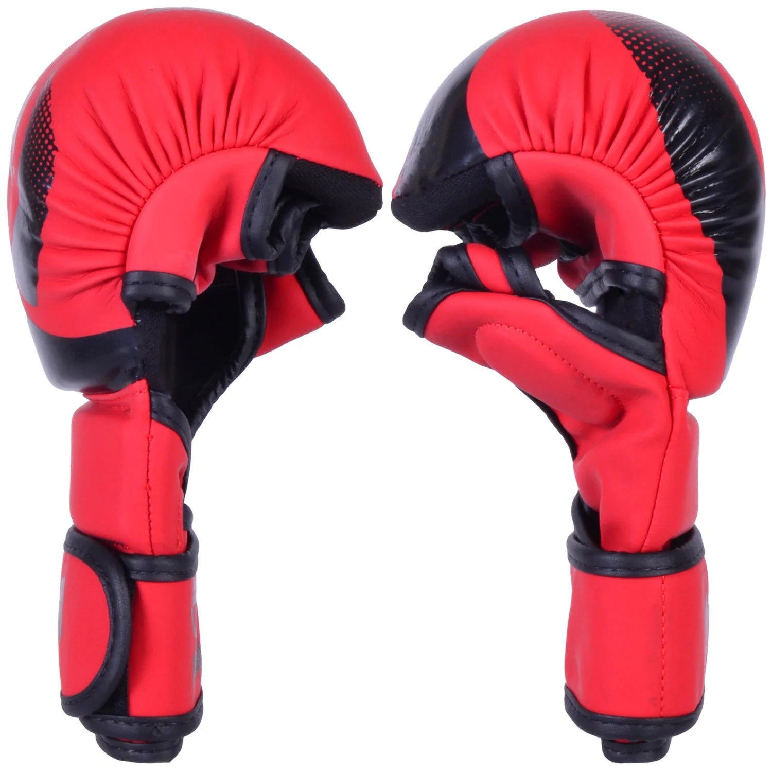 MAR-233D-N | Matte Red/Black MAYA Leather Amateur MMA Gloves - Gloves