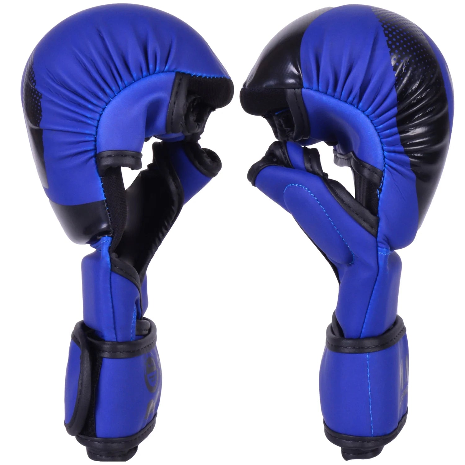 MAR-233F-N | Matte Blue/Black MAYA Leather Amateur MMA Gloves - Gloves