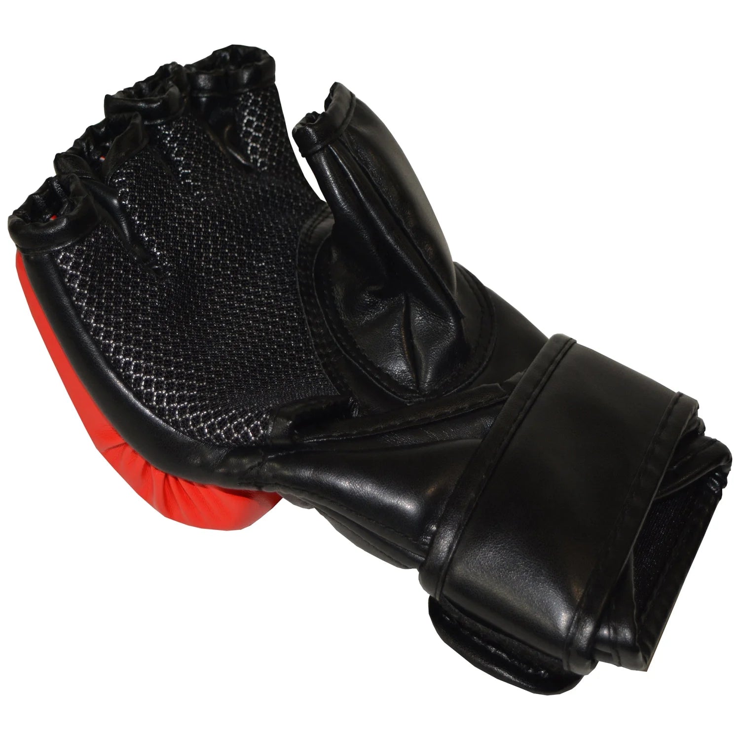 MAR-234B Black/Red Synthetic Leather MMA Gloves - Compact Gloves