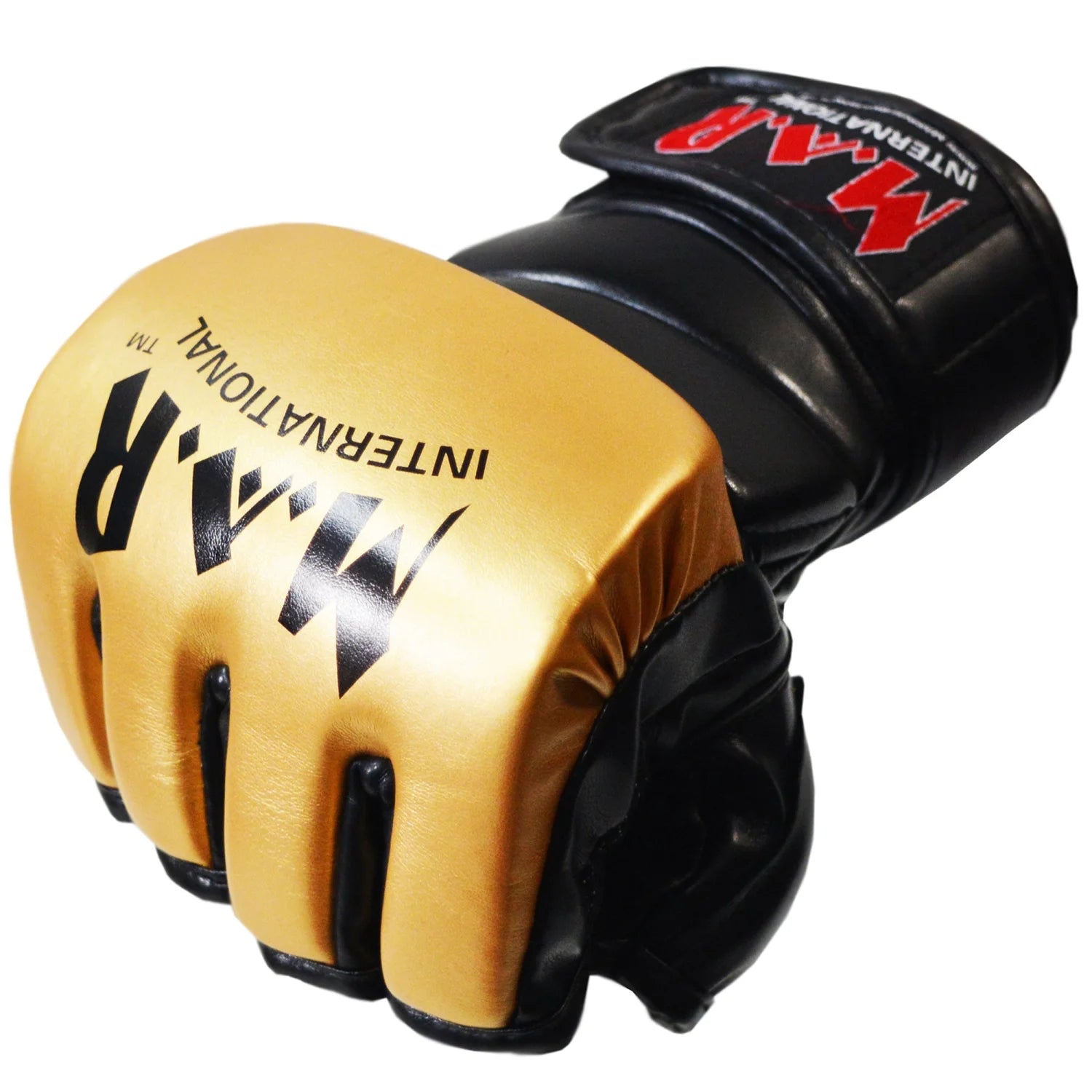 MAR-234C Gold/Black Synthetic Leather MMA Gloves - Compact Gloves
