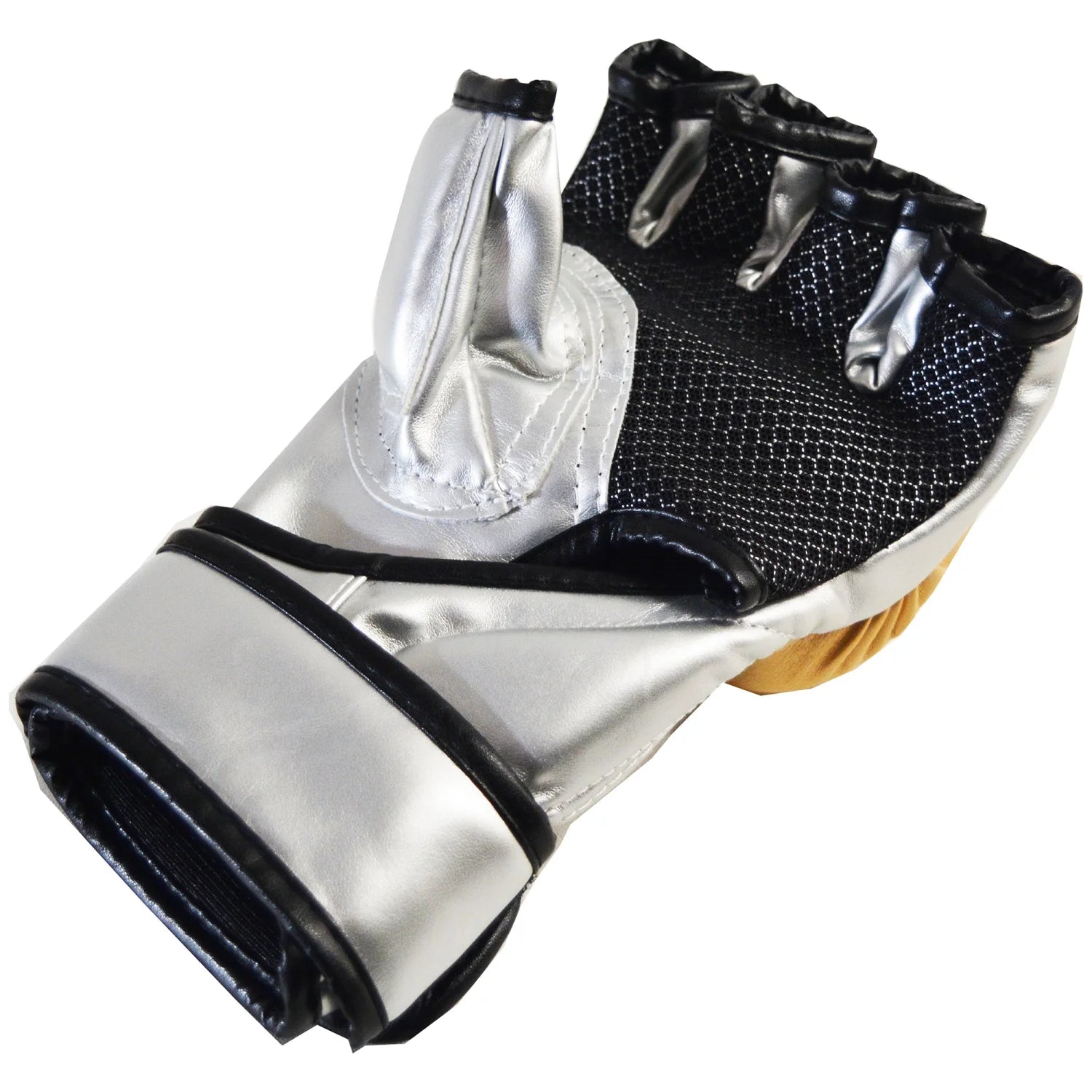 MAR-234D Gold/Silver Synthetic Leather MMA Gloves - Compact Gloves