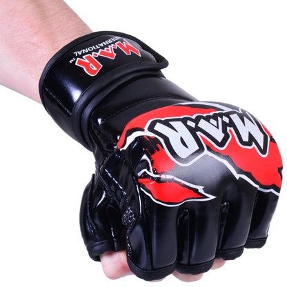 MAR-234E | Red MMA Gloves Fingerless Combat Gloves with Thumb Design - Compact Gloves