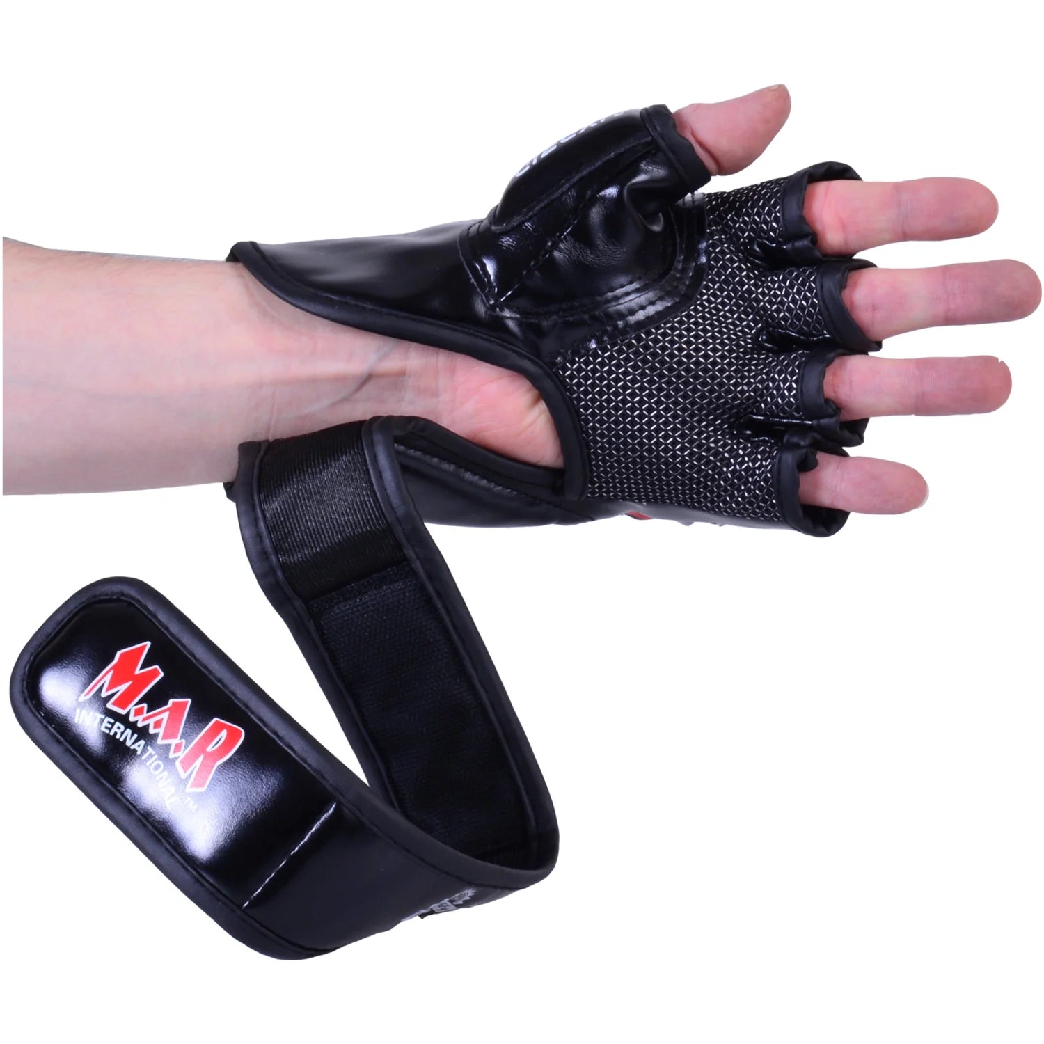 MAR-234E | Red MMA Gloves Fingerless Combat Gloves with Thumb Design - Compact Gloves