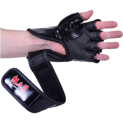 MAR-234E | Red MMA Gloves Fingerless Combat Gloves with Thumb Design - Compact Gloves