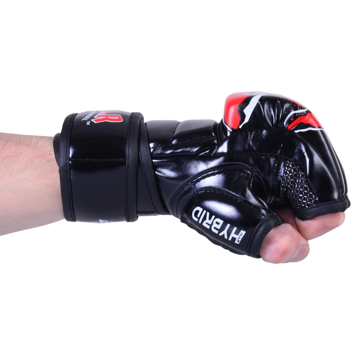 MAR-234E | Red MMA Gloves Fingerless Combat Gloves with Thumb Design - Compact Gloves